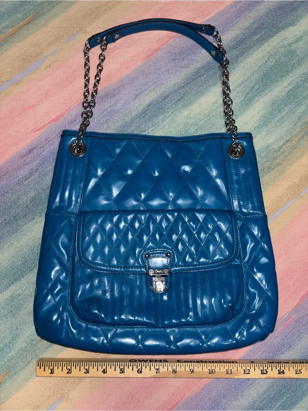 Coach F19830 Poppy Liquid Gloss Slim Tote Crossbody, shoulder bag